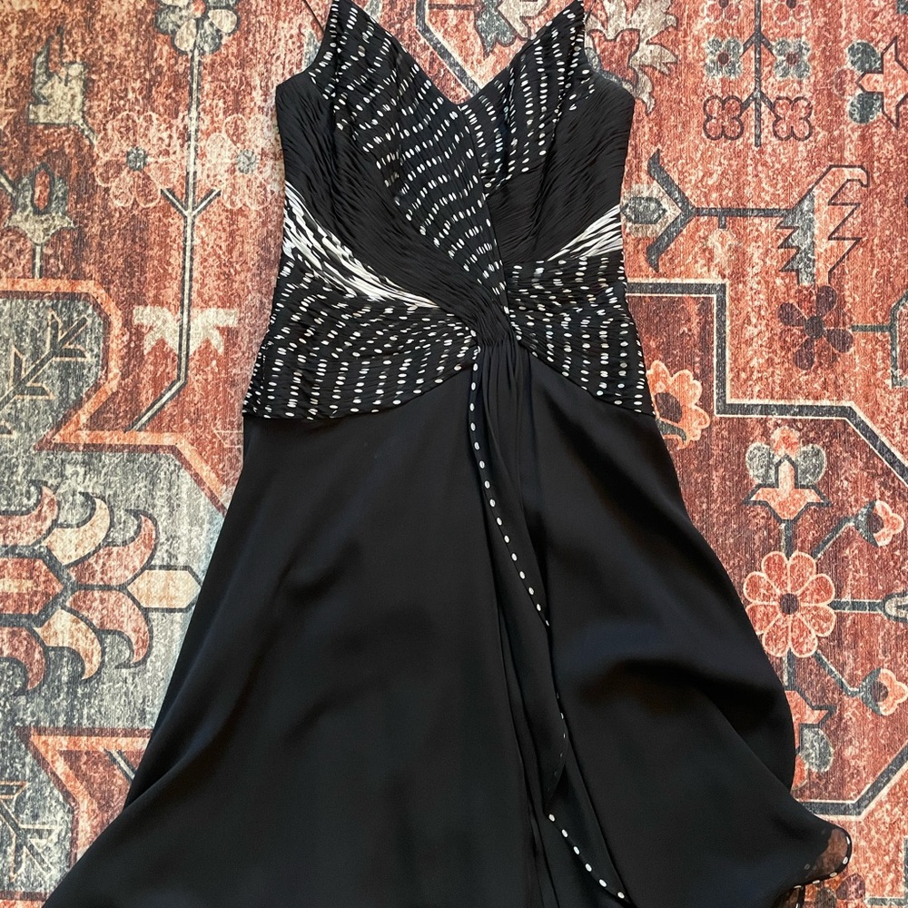 VTG 100% SILK Black and White Women's Dress